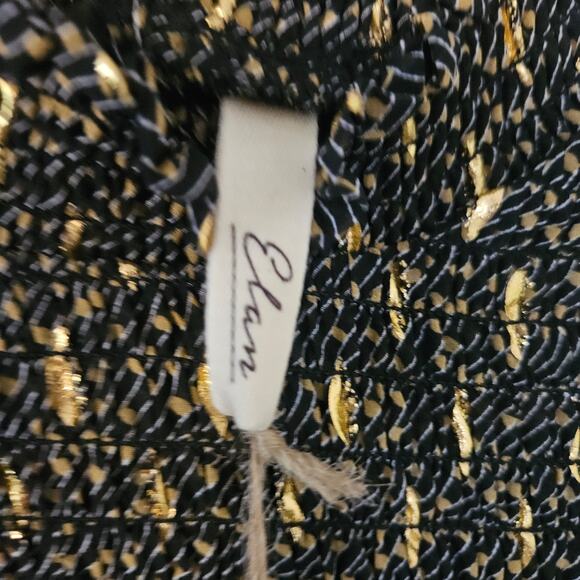 NWT Elan Metallic Foil Printed Smocked Blouse Sz Medium - Picture 9 of 14